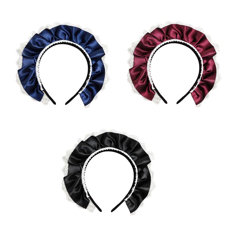 

Hair Accessories Handmade Ruffles Maid Headwear Anime Japanese Head Hoop Kawaii Women Cosplay Headband Party Costume