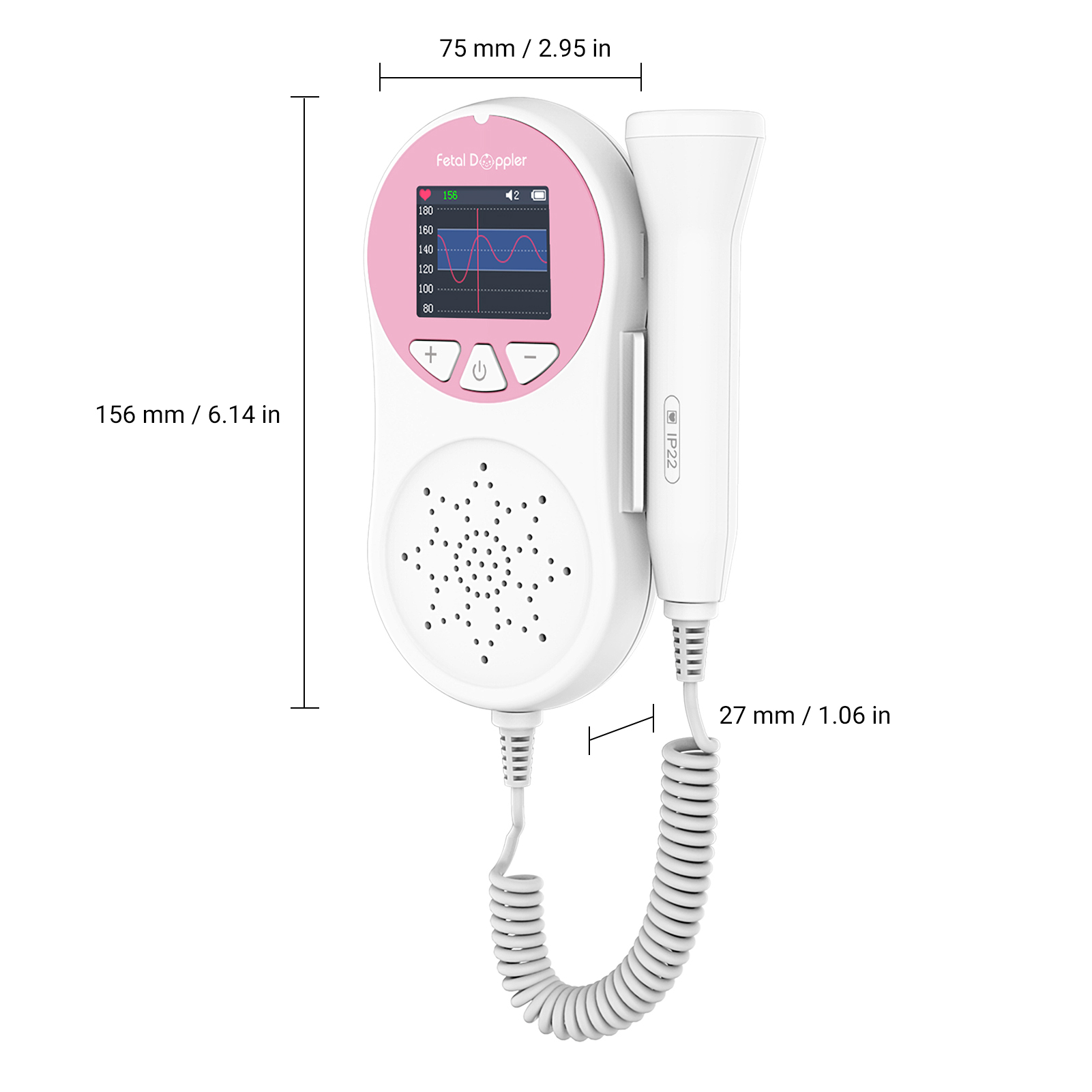 CONTEC Pocket Fetal Doppler 3MHz Probe Baby Heart Beat Monitor Prenatal Heart Rate Monitor Hand-Held FHR Meter Color LCD ScreenScouts-image-732960193