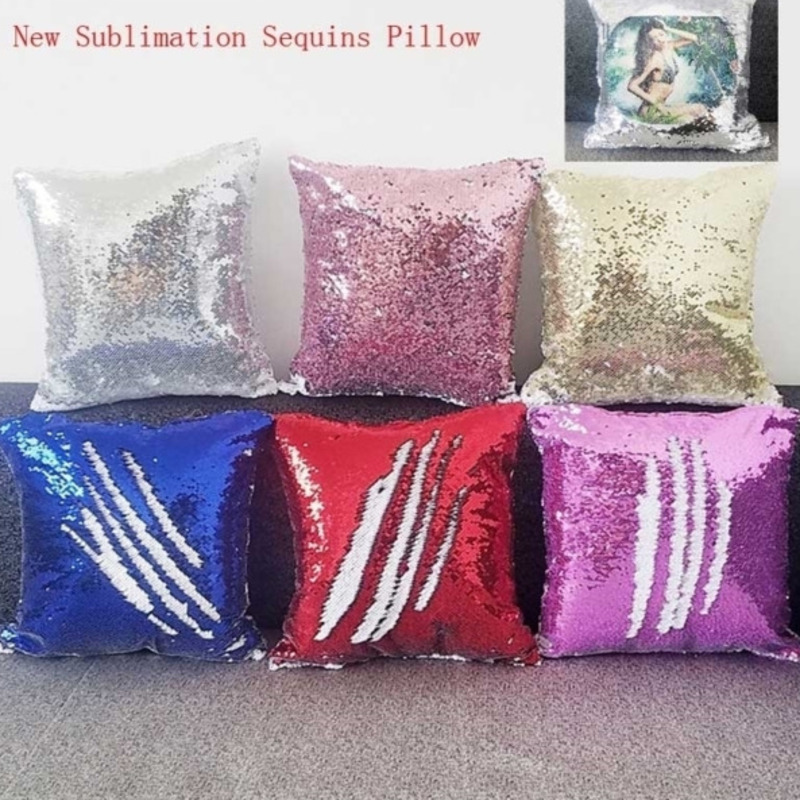 

sublimation magic sequins blank pillow cases transfer printing DIY personalized customized gifts wholesales 6colours 40*40CM, Fill price diffference