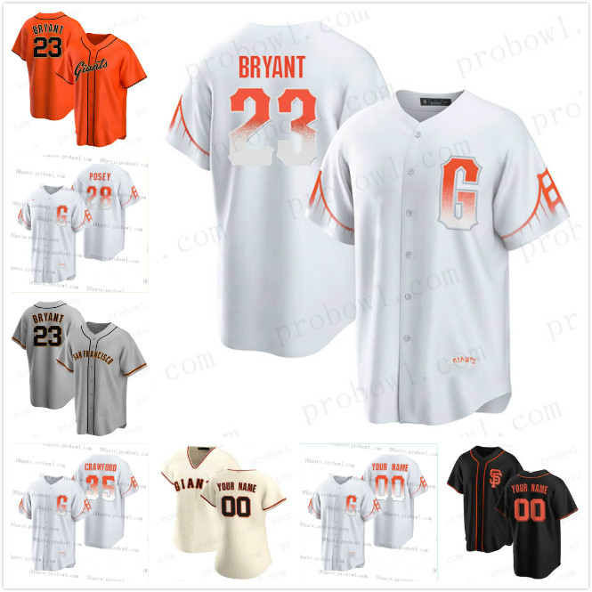 SF Giants Kris Bryant Jersey San Francisco 2021 Connect Connect Buster Posey Mike Yastrzemski Baseball Maillots de baseball à la maison All Stars