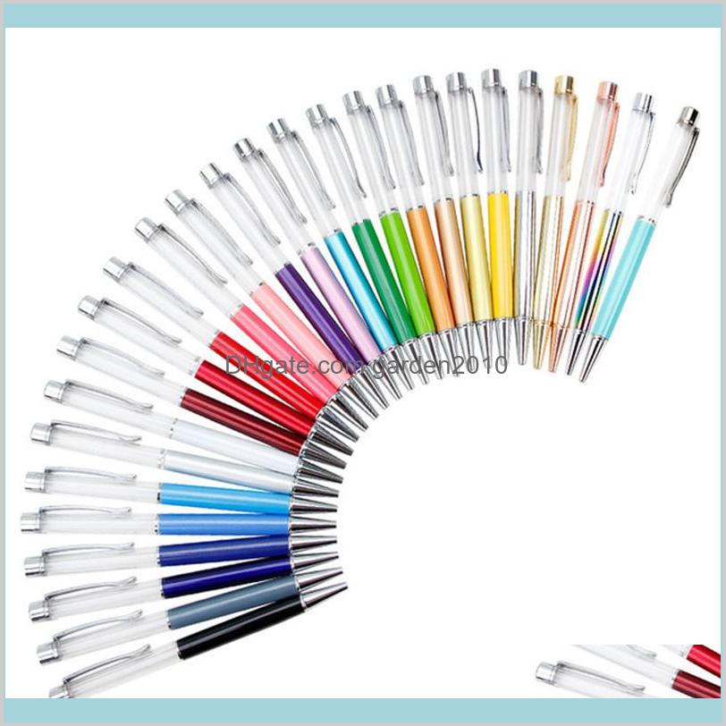 

Ballpoint Pens Writing Supplies Office & School Business Industrial Gift Diy Empty Tube Metal Self-Filling Floating Glitter Dried Flow, Blue;orange