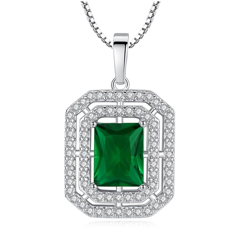 

Pendant Necklaces Luxurious Fashionable Square Necklace For Women Elegant Wedding Engagement Crystal Zircon Jewelry Party Gift