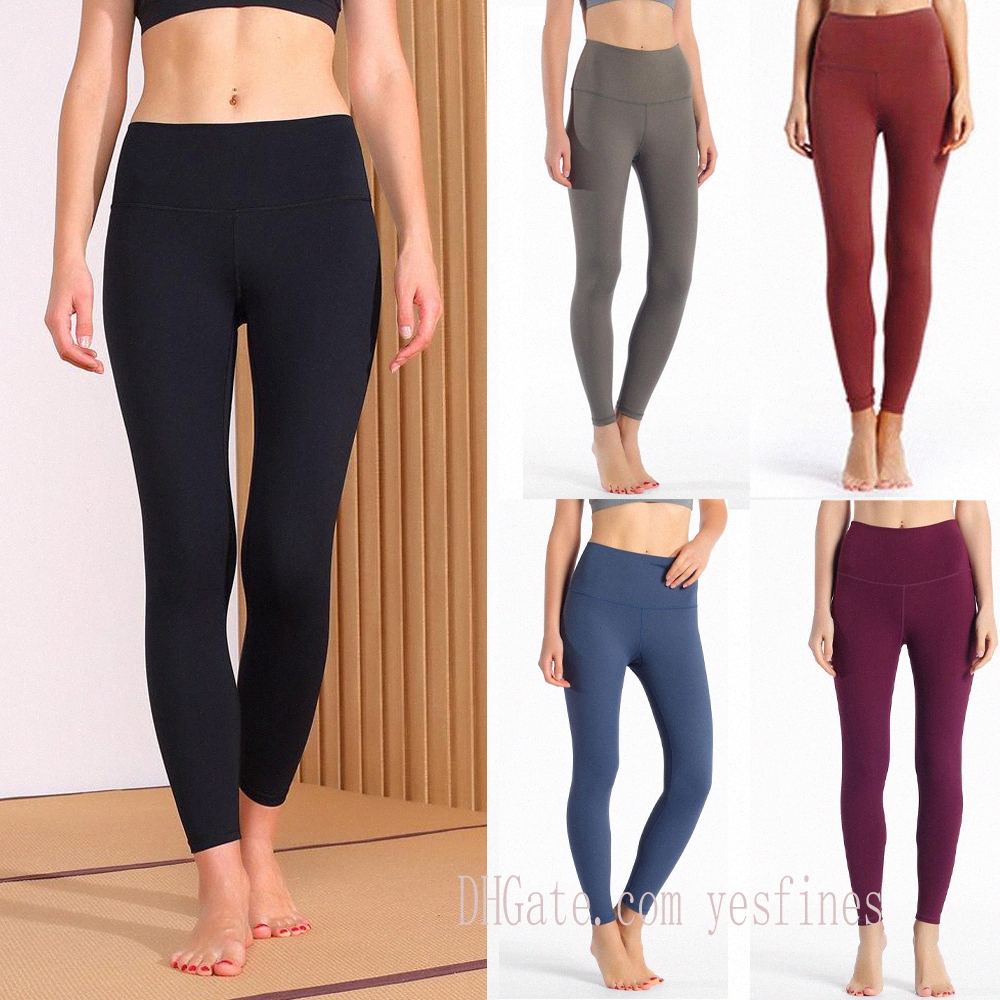 

Solid Color High Quality black leggings Women LULU-32 yoga pants High Waist Sports Gym Wear Legging Elastic Fitness Lady Outdoor Sport Pant lemens lululemens