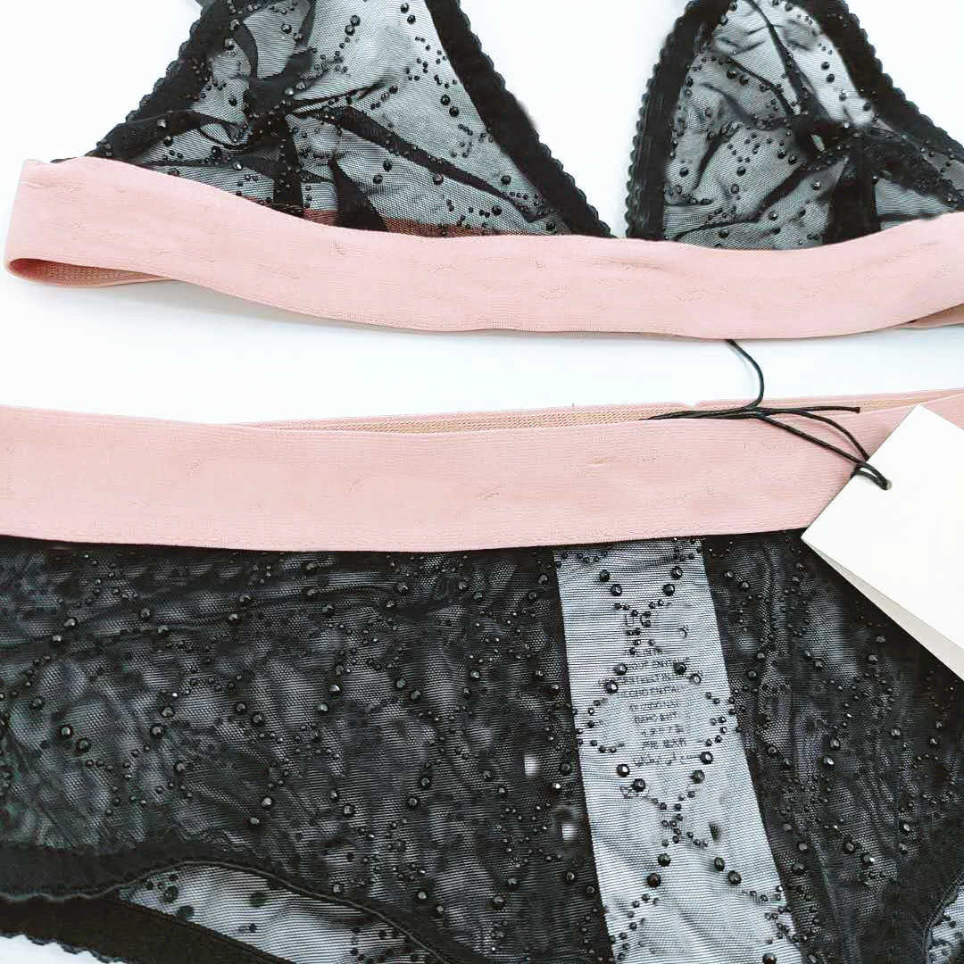 

Women Bra Sets Home Textile INS Style Letter Pattern Lady Lingeries Birthday Gift for Girls Trendy Underwear, As pic