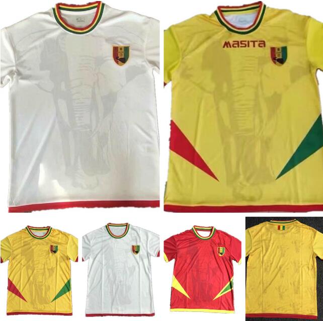 

21/22 Guinea soccer jerseys home away 2021 keita Issiaga Sylla Mohamed Bayo Amadou Diawara Mady Camara Maillots de football national team uniforms, Red