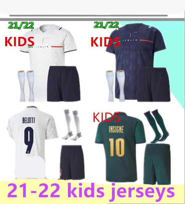 

KIDS 2021 2022 ITALY Soccer Jerseys Uniform 21 22 Italia BONUCCI INSIGNE JORGINHO ITALIAN boys Football Kits