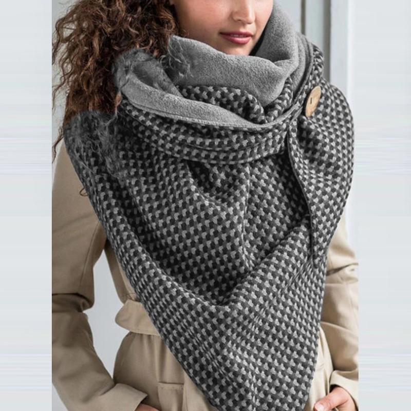 

Hats, Scarves & Gloves Sets Fashion Women Scarve Soild Dot Printing Button Soft Wrap Casual Warm Shawls Leisure Comfortable Personality