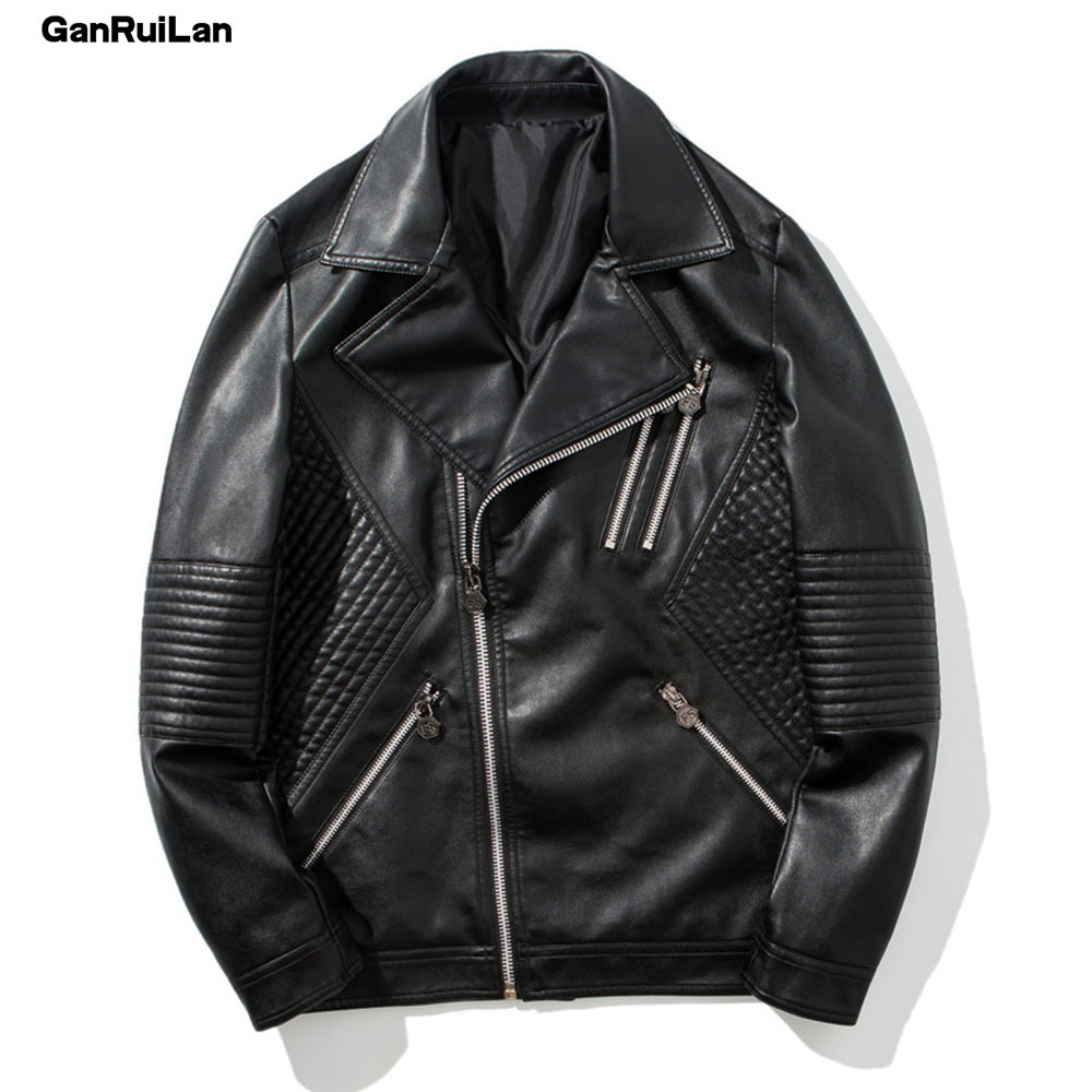 

Style Arrival Leather Jackets Men's Jacket Outwear Men's Coats Spring Autumn PU Jacket De Couro Coat -3XLP18003 210518, Asian size