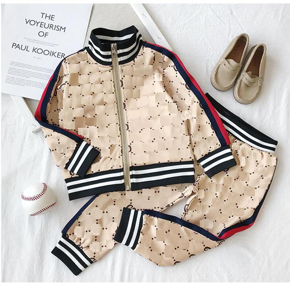 

Kids Clothing Sets Letter Print Boys Girls Jacket Trousers Tracksuits Long Sleeve Outdoor Childrens Sports Suit Baby Boy Shirts Sportswear, Khaki