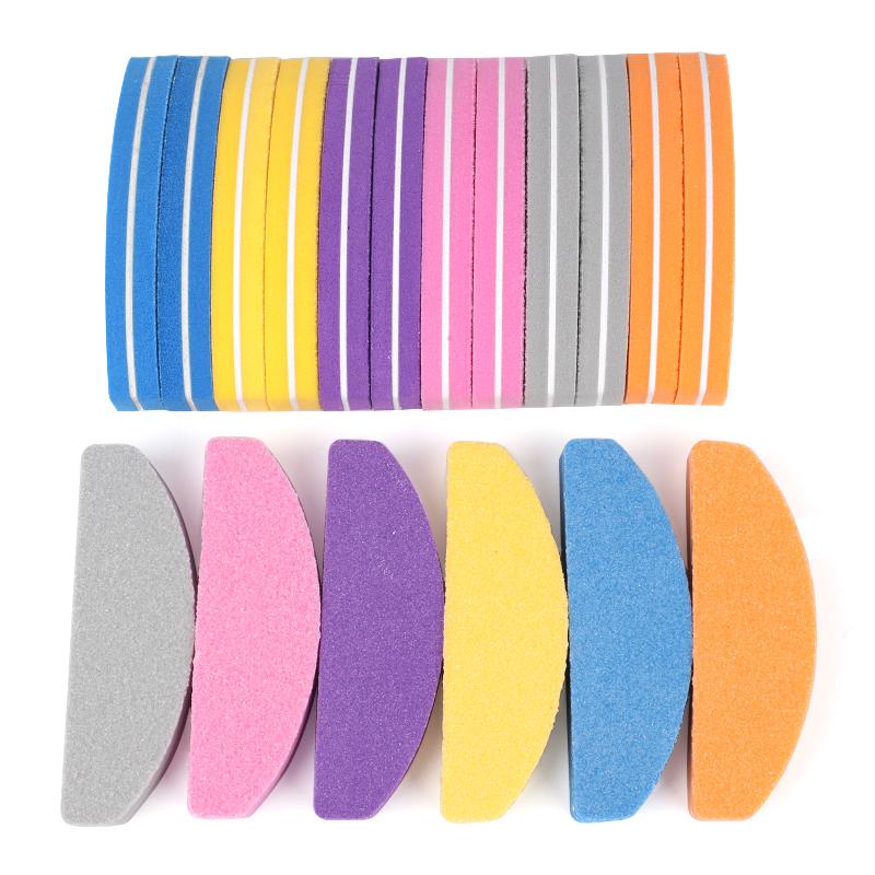 

Nail Files 100Pcs Mini Buffer Sponge File 100/180 Curved Sanding Double Sided Boat Art Tips Cuticle Remover Manicure Tools