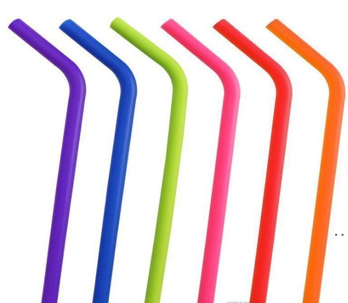 

Silicone Straws 24 Styles Food Grade Fold Drinks Recycling Silicone Cocktail Straws Candy Color Straw Party Supplies Straight HWC7224