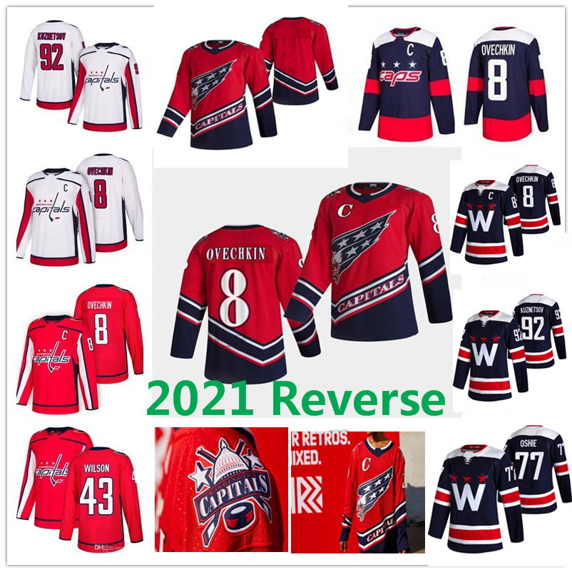 

Reverse Retro Alex Ovechkin Washington Capitals Hockey Jerseys Tom Wilson Nicklas Backstrom TJ Oshie Braden Holtby Evgeny Kuznetsov John Carlson, Mens blue third