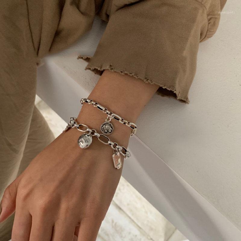 

Charm Bracelets YAOLOGE Silver Plated Interlocking Chain Bracelet Hollow Elephant Letter Love Pendant For Women Bangle Fashion Jewelry1