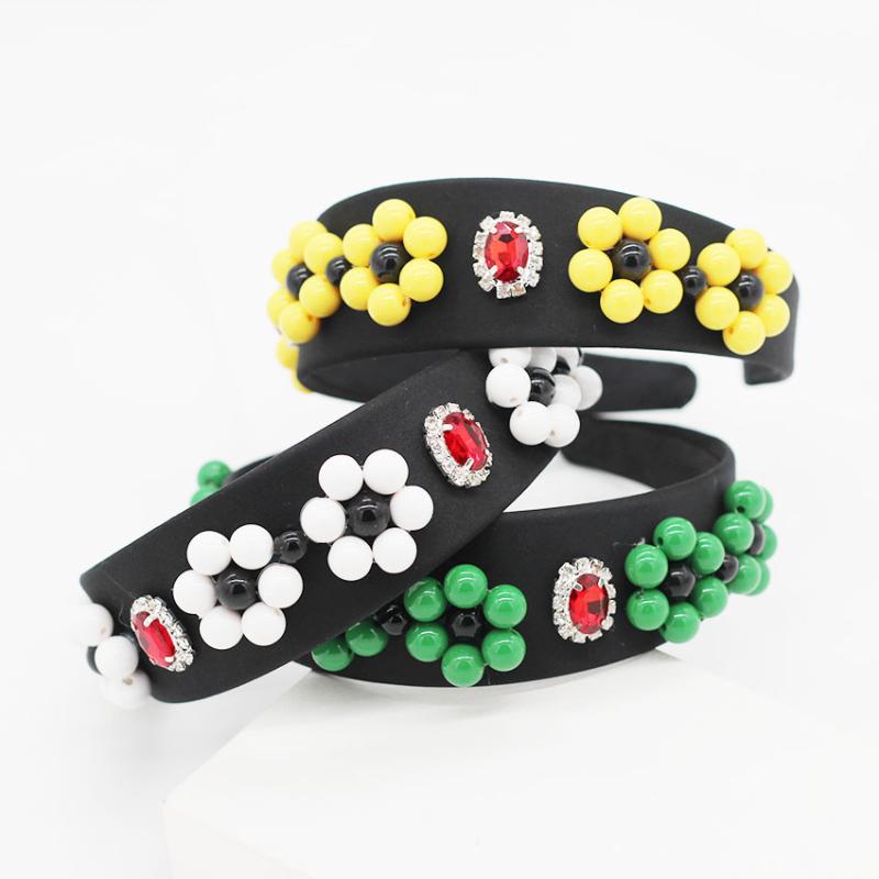 

Hair Clips & Barrettes Beautiful Fashion Temperament Ladies Headband Baroque Red Rhinestones Acrylic Beads Geometric Flower Accessories 546, Golden;silver
