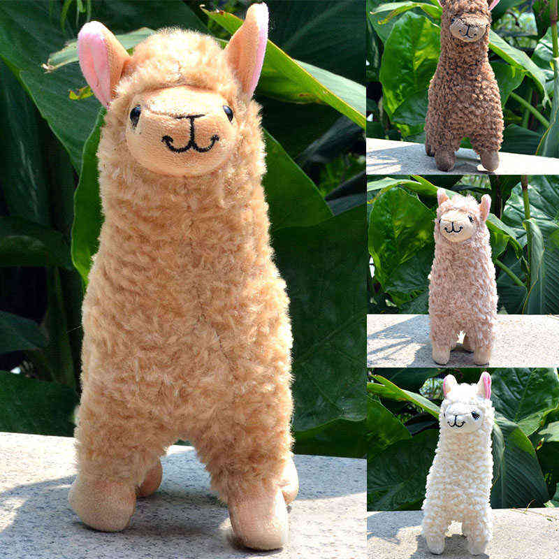 

23cm Alpaca Llama Plush Toys for Children Cute Stuffed Animal Dolls Soft Kids Toys Gift Children Room Decor Y211119