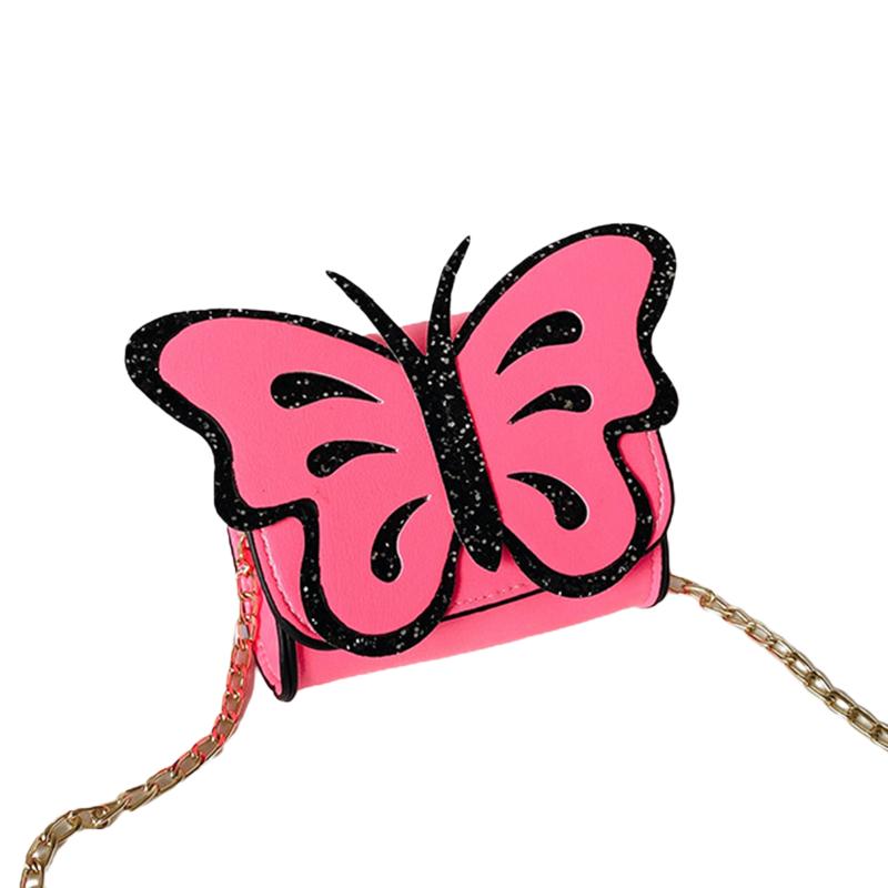 

Kids Shoulder Bag Butterfly PU Leather For Girls Black/White/Yellow/Red/Pink/Green Caps & Hats