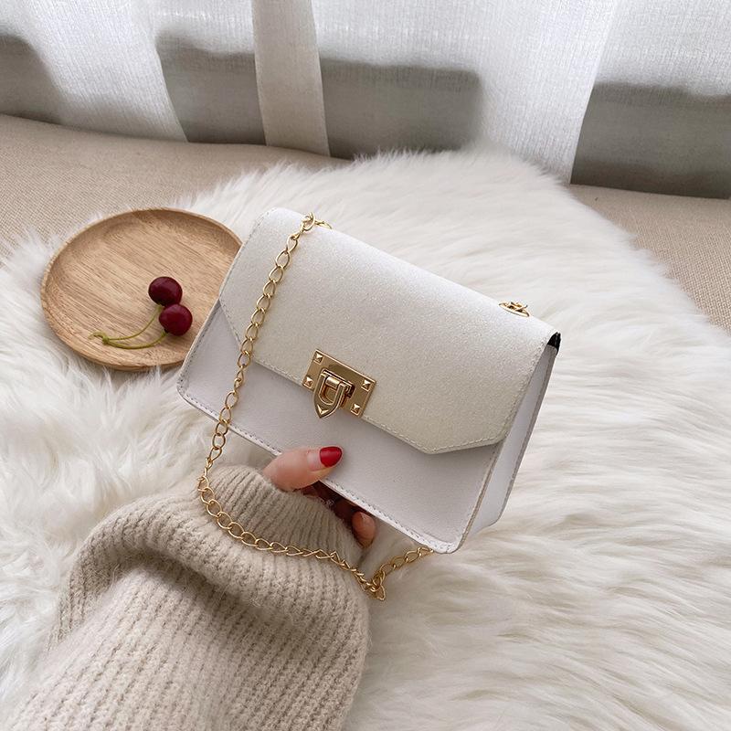 

Women's 2021 Summer Frosted Sequins Lock Chain Color Matching Small Square Bag Shoulder Handbag Clutch Bags, Black