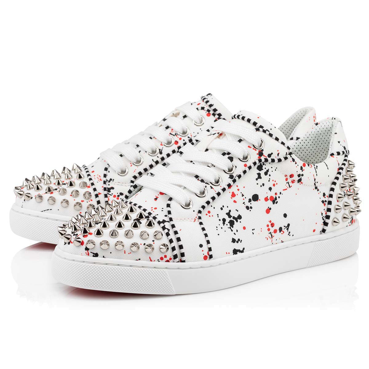 

Designer Fashion Top Luxury Vieira 2 Spikes Red Bottom Sneakers Shoes Wholesale Casual Walking Famous Men,Women Rubber Sole Party Time Couple Trainers