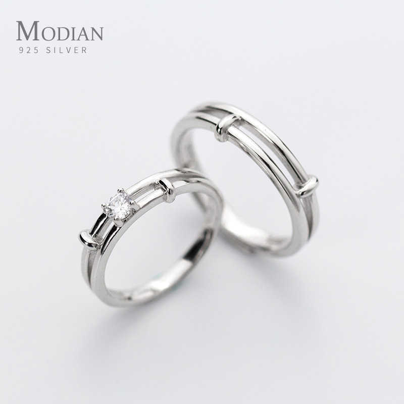 

Classic Fashion Adjustable 100% 925 Sterling Silver Couple Rings For Women Wedding Engagement Luxury Romantic Jewelry 210707