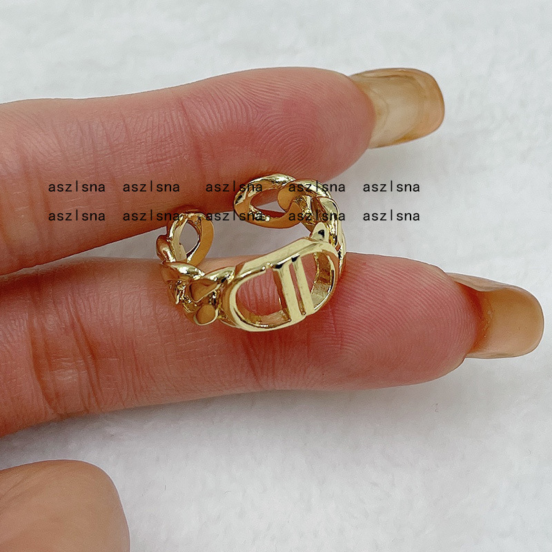 

c Letter opening ring web celebrity fashion joker brass material selection