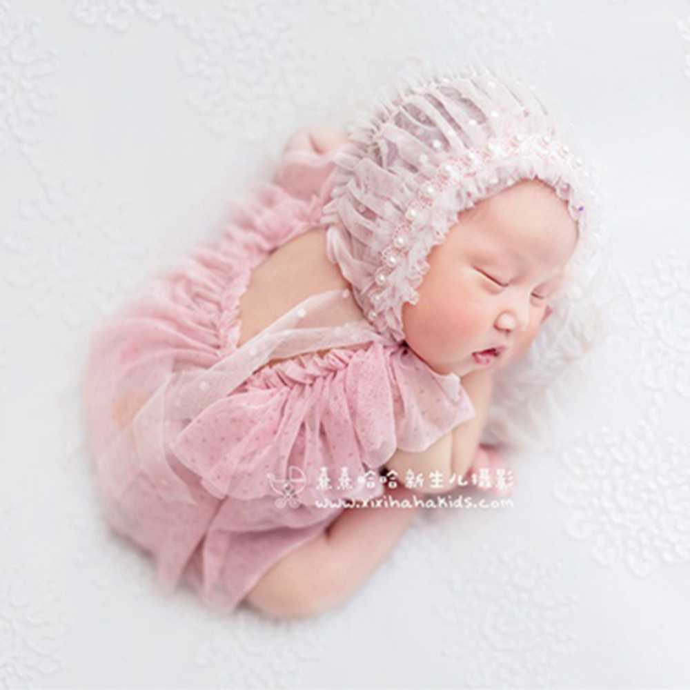 

Infant Girl Clothing Lace Dress Set born Pography Props Romper/Headband Baby Po Shoot Outfit Studio Accessorie 210722, Green