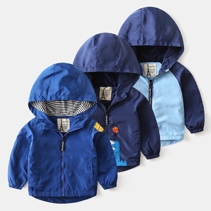 

Jackets Toddler Boys Thick Coat Overcoat 2021 Baby Cartoon Children Autumn Winter Kids Hooded Jacket Boy Fall Clothes, Blue;gray