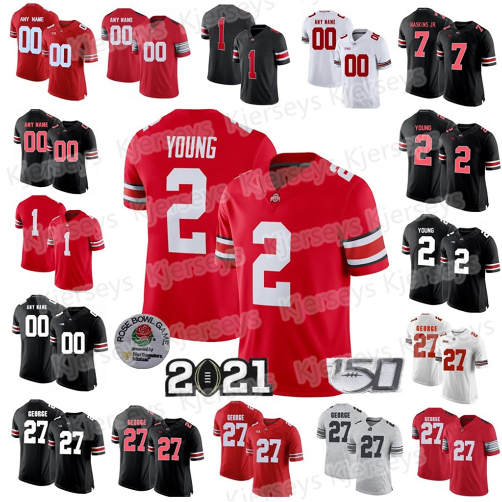 

Cusom Ohio State Buckeyes jersey NCAA College Football stitched OSU Mens any Name Number 14 KJ Hill Jr.28 Ronnie Hickman 27 Eddie George, White 2021 pacth