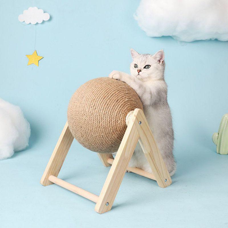 

Cat Toys Scratching Ball Toy Sisal Rope Board Grinding Scratcher Rotatable Interactive Playthings Pet Supplies