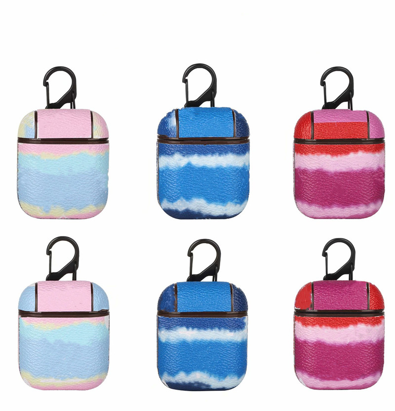 

Fashion designer airPods pro Case for 1/2 high quality Luxury letter printed protection Blue chromatic earphone package key chain wholesale