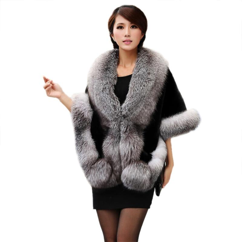 

Scarves Faux Fur Collar Women Winter Artificial Cape Poncho Elegant Warm Scarfs Neck Warmer