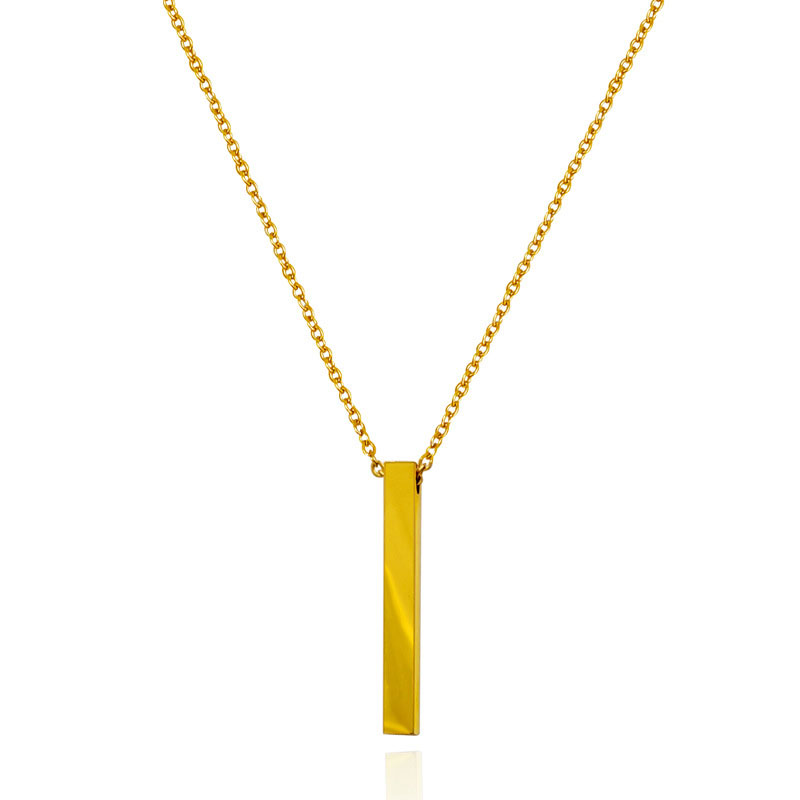 

New Arrival Blank Bar Pendant Stainless Steel Necklace Gold Silver Pendant Jewelry For Buyer Own LZ845