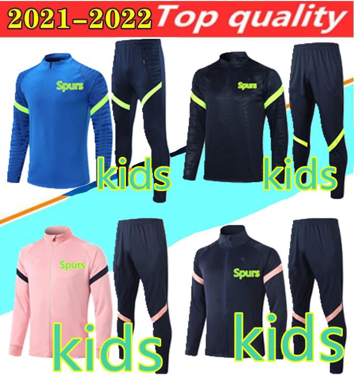 

2021 kids spurs survetement soccer tracksuits 21/22 SON JANSSEN LO CELSO NDOMBELE football jackets tracksuit, Black