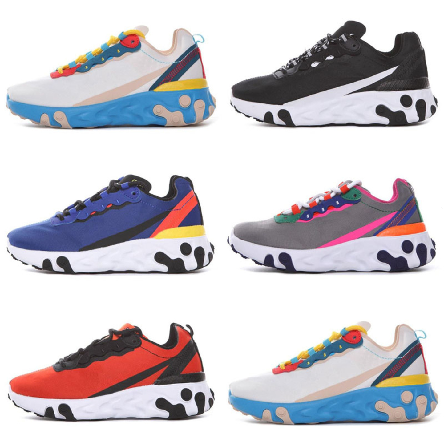 

React 55 Element Desinger Kids Air Children Outdoor Sneakers Boy & Girl Trainer Baby Shoes Sports Toddler Calzado, Black