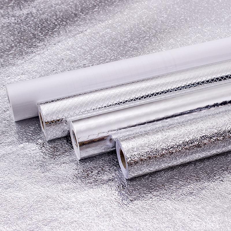 

Wall Stickers Thickened Wallpaper Tin Foil Aluminum Kitchen Water-proof Oil-proof Self-adhesive Heat-resistant Stove Sticker Home Decor