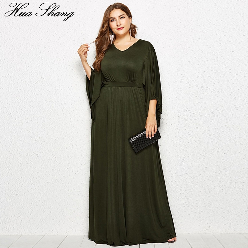

autumn dress winter women 2021 fashion v neck batwing three quarter sleeve high waist casual long dress lady tunic maxi dresses, Black;gray