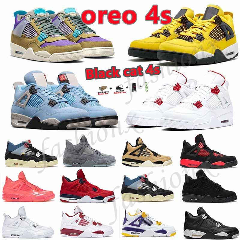 

Jumpman 4 White Oreo 4 4s Baskets Shoes Sail Lightning Og Black Cats 4s University Blue Pure Money Purple Metallic Jorden4s Men Woman Sneake