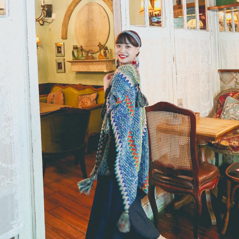 

Scarves Ethnic Style Xinjiang Qinghai Tourism Cape And Shawl Coat Scarf Northwest Grassland Cloak Winter2021