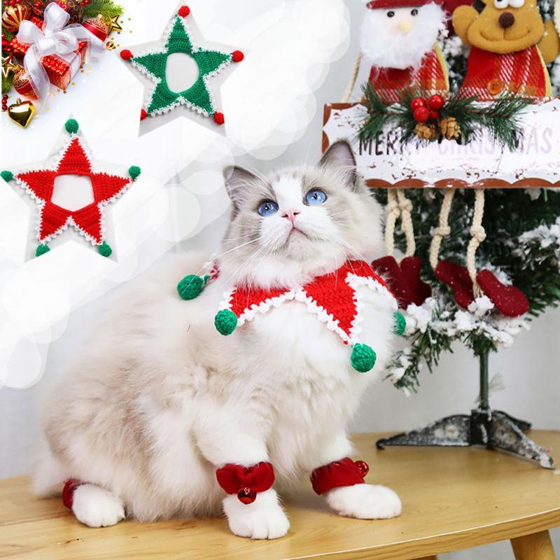 

Cat Costumes Pet Christmas Collars Scarves Cats Dogs Knitted Snakes Woolen Hats Accessories Decor