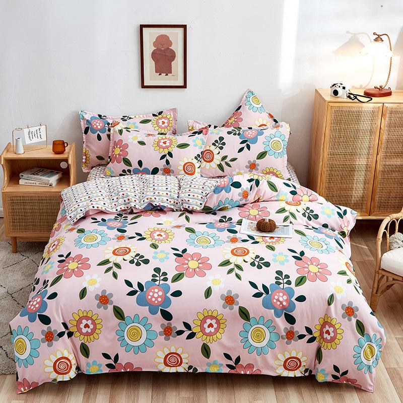

Bedding Sets 2022 Spring Autumn Pastoral Style Thickening Brushed Four-Piece Set Light Luxury Skin-Friendly Does Not Fading