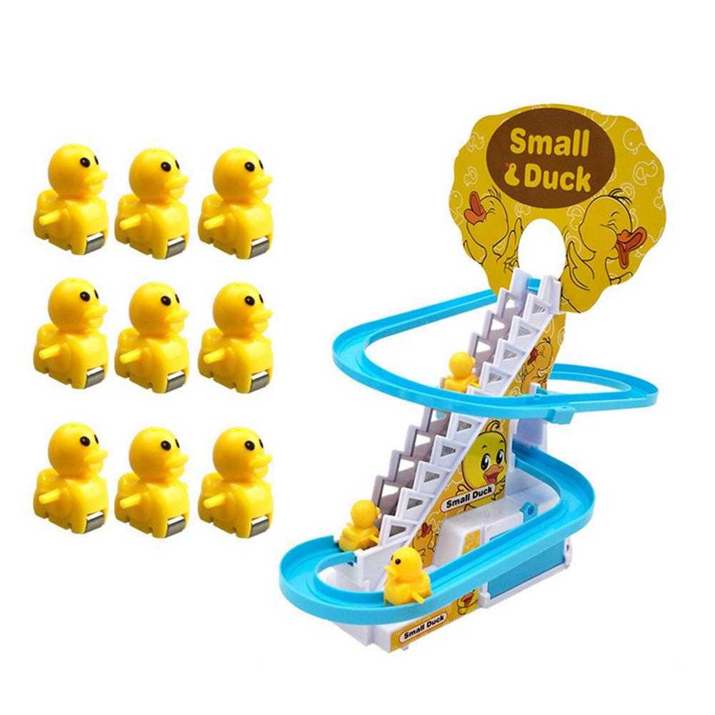 Electric Duck Climbing Stairs Toy Children Roller Coaster Toy Set Electric Light Music Amusement Climb Stairs Track Toy-image-754153472