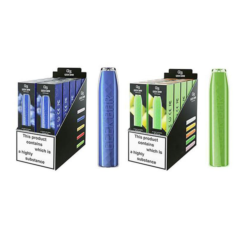 

GeekVape GEEK BAR Disposable E cigarettes 575 Puffs Vape Pen 2.4ml Prefilled pods device Cartridge 500mAh Battery Ecig Starter Kit VS bang XXL stick