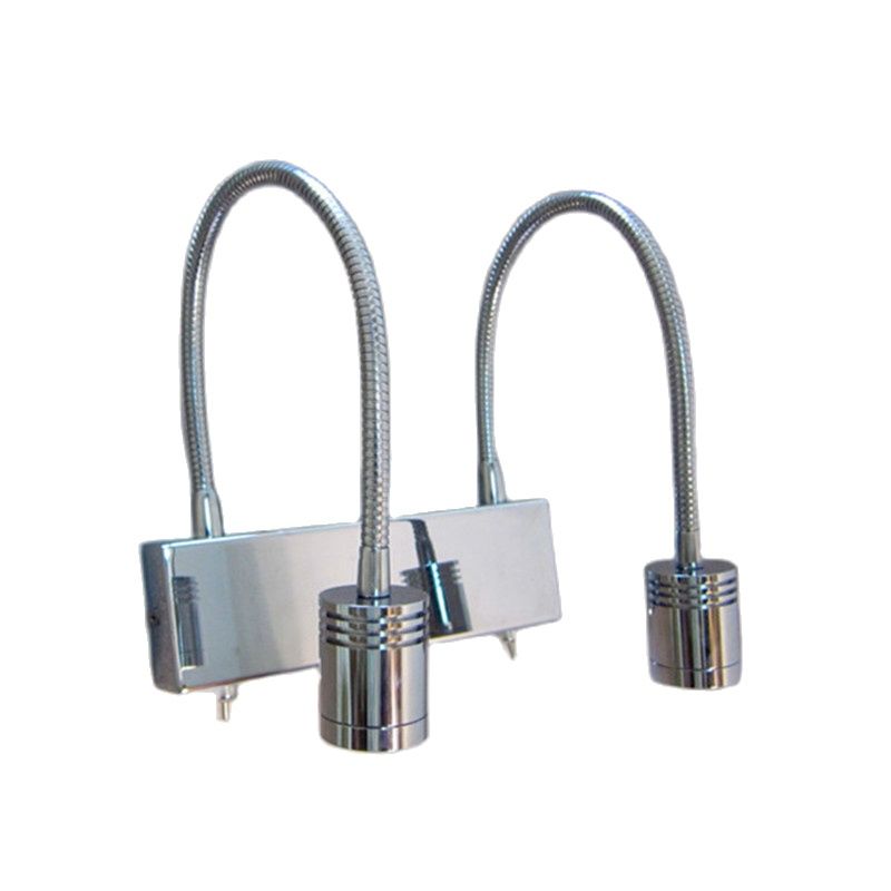 

Topoch Flexible Gooseneck Wall Lamps 2x3Watt LEDs Working Independently by Twin Switches Lighting Angles Adjustable Narrow Beam AC100-240V