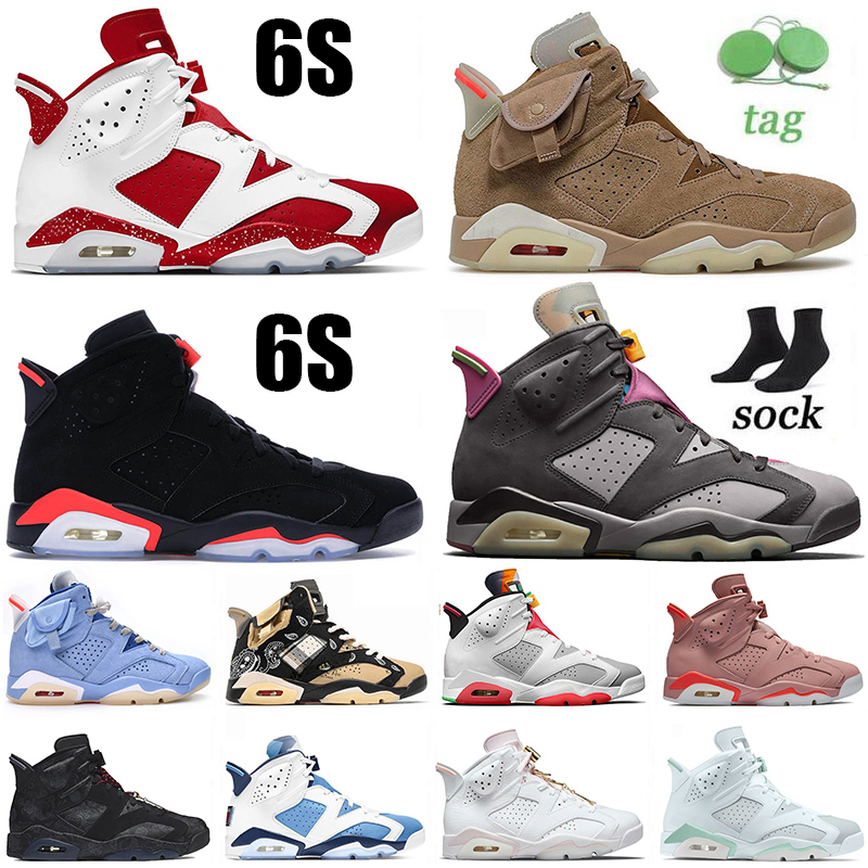 

2022 With Socks Red Oreo Jumpman 6 6s Shoes Mens Women Basketball ShoesJorda Bordeaux VI Tiffany Blue British Khaki Jordens Trainers Sneakers Size 36-47, B16 36-47 travis scotts