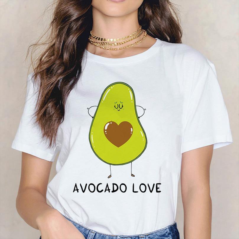 

90s fashion and women harajuku mens t shirts ullzang graphic funny cartoon avocado streetwear tees female, White;black