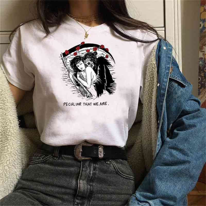 

Peculiar We Are Skeleton Graphic Tee Summer Fashion Casual Funny Female Tee Retro Style Harajuku Aesthetics Women T-Shirt Top 210518, White