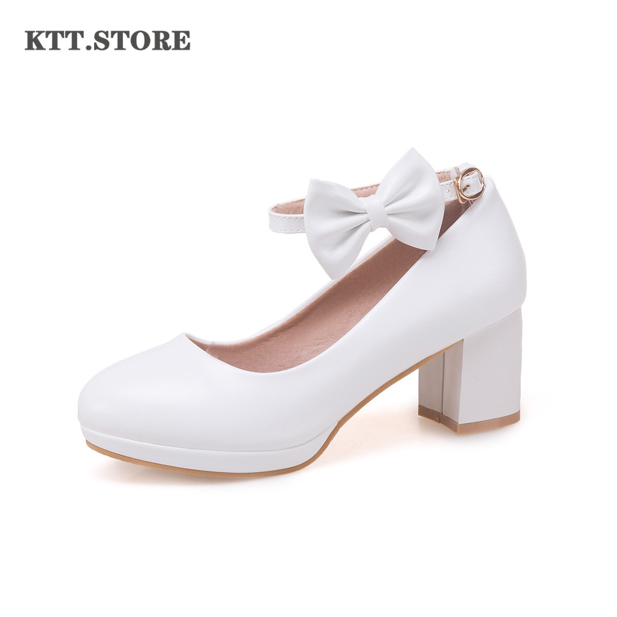 

Fashion! Student Dance Shoes High-heeled Bow Knot Shoes Size 30-36 for bigger girl Kid Leather Shoes Flower Girls White, Beige high-heeled