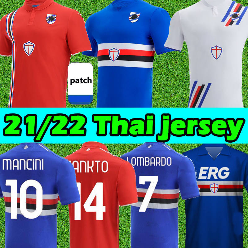 

2021 2022 Sampdoria soccer jersey Bonazzoli retro Candreva 1990 1991 SAMPDORIA vintage classic Mancini Vialli Cerezo jerseys Attilio Lombardo footba shirts, 21 22 home