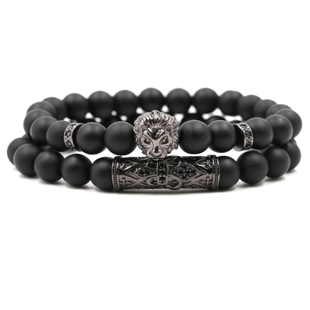 

Popular zircon elbow micro inlaid lion head suit frosted stone Elastic Bracelet, Golden;silver