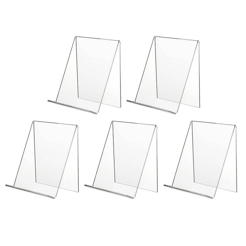 

Hooks & Rails Acrylic Transparent Display Shelf Book Support Stand Mobile Wallet Rack Tablet Holder Desk Organizer Storage