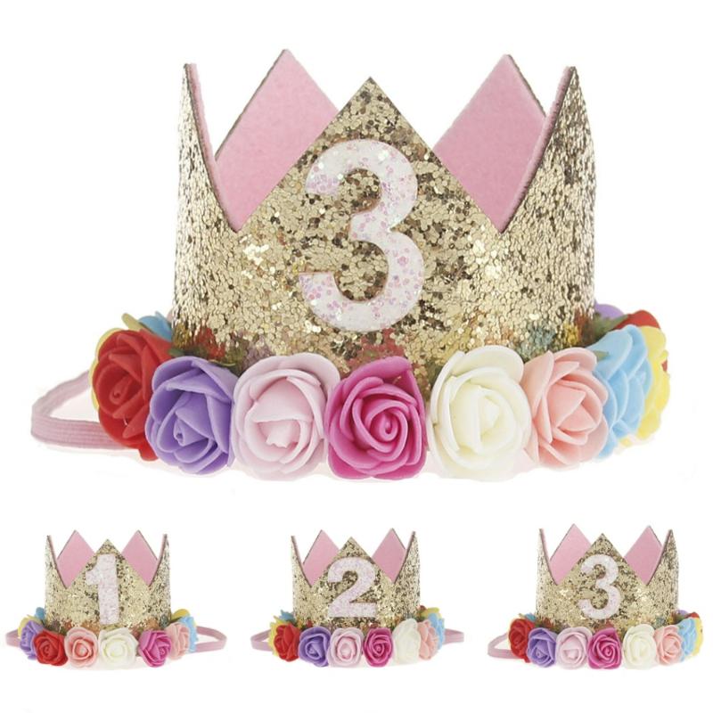 

Dog Apparel 1 Pc Pet Cat Hat Birthday Party 1st 2nd 3rd Year Floral Princess Crown Puppy Kitten Decor Cap With Headband, White